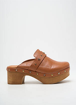 Mule/sabotai satino audinys kulnas nuo 4 iki 6 cm rudas MAM'ZELLE moteris