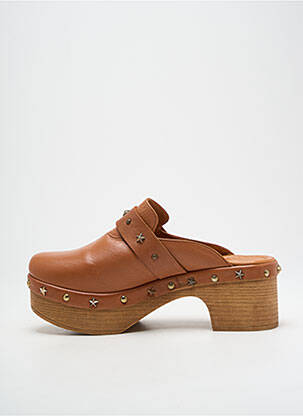 Mule/sabotai satino audinys kulnas nuo 4 iki 6 cm rudas MAM'ZELLE moteris
