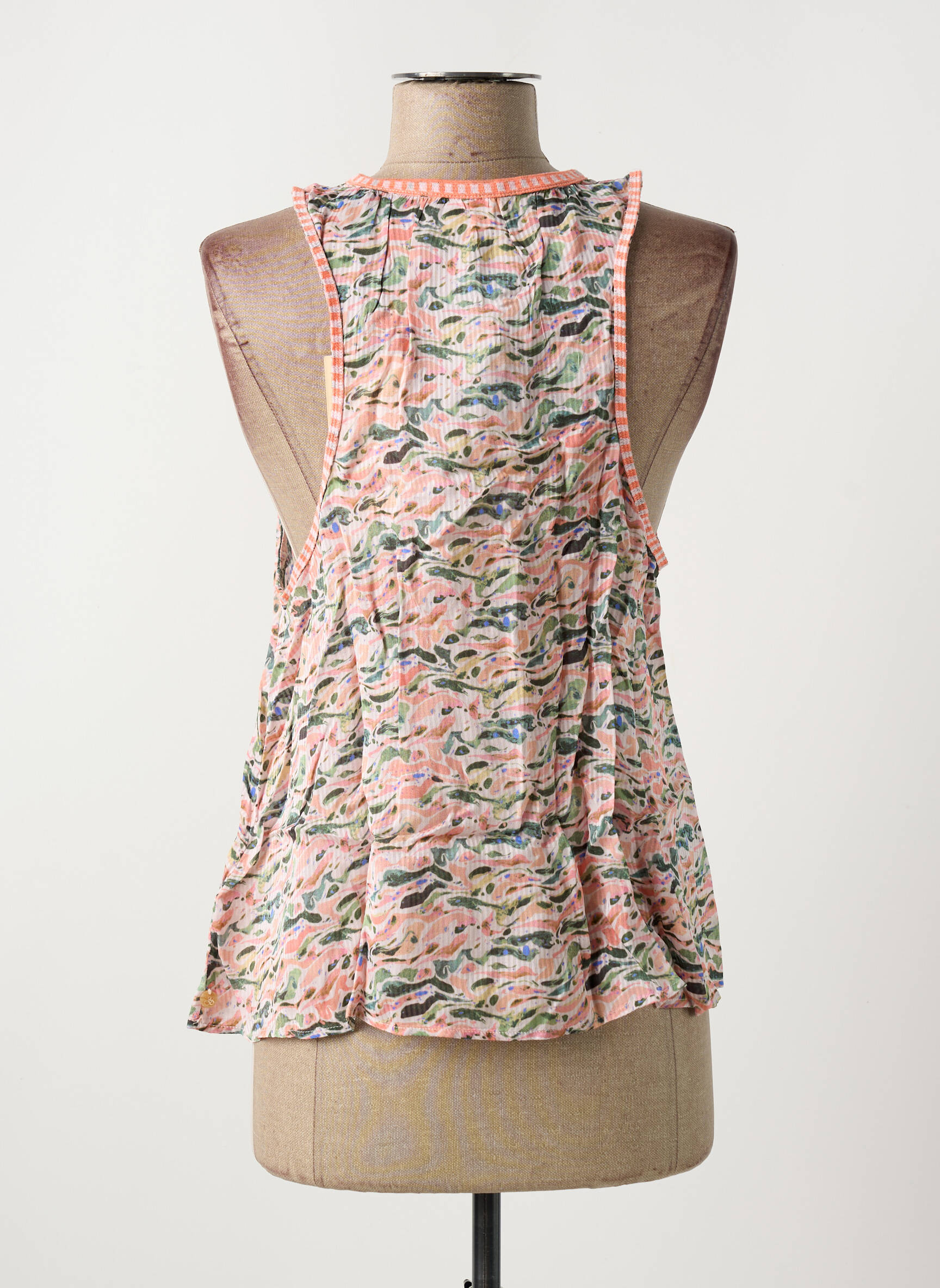 Viršūnė fantazijos raštas be rankų oranžinė SCOTCH & SODA moteris