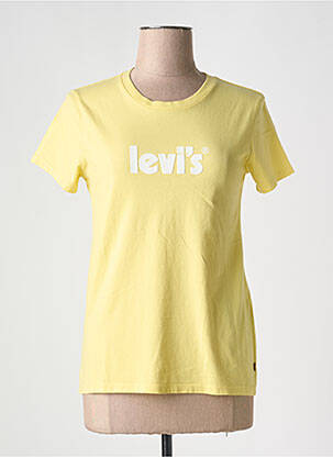 T-marškinys floqué serigrafija trumpas rankovės geltona LEVI'S moteris