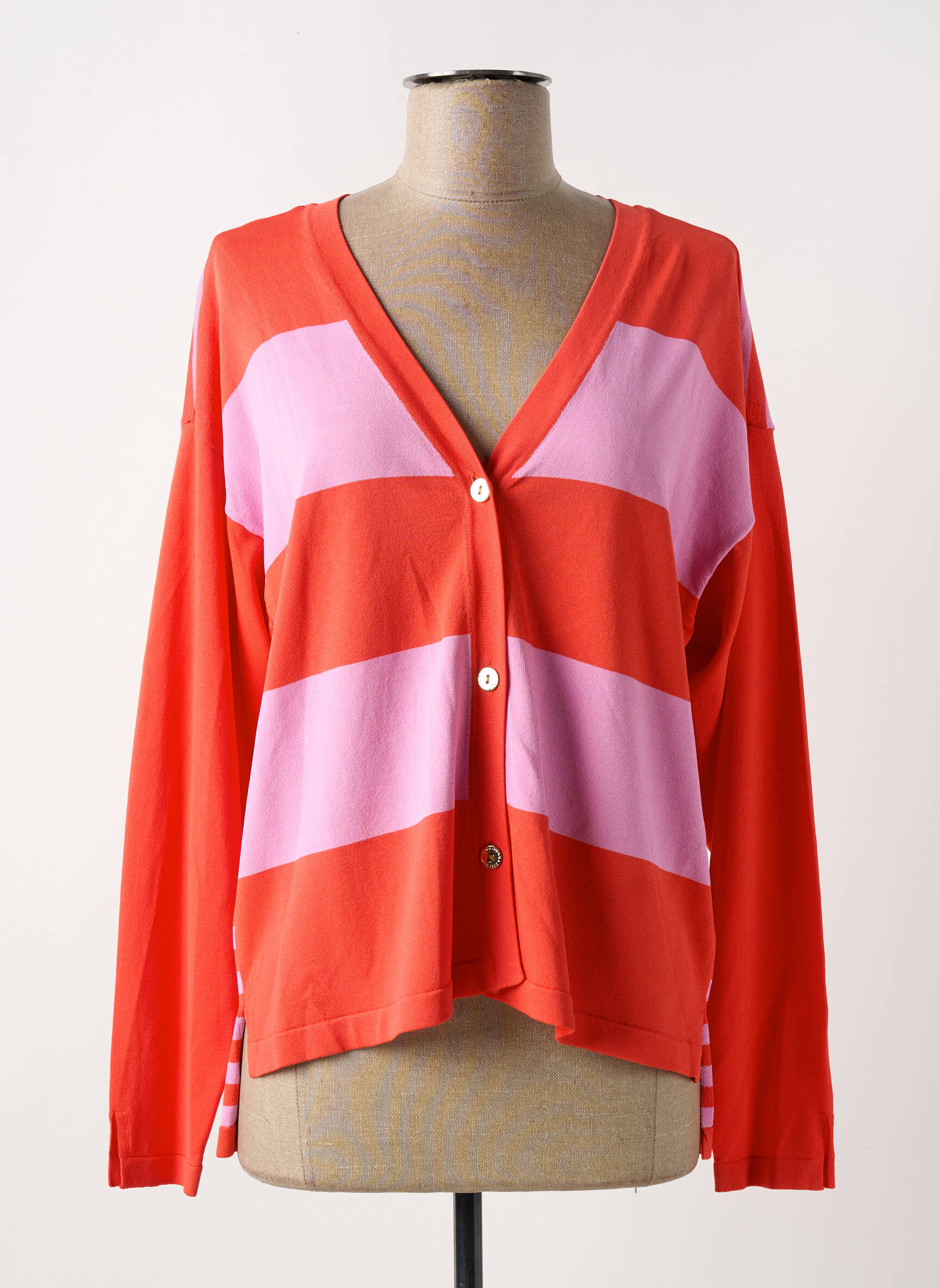 Ilgų rankovių liemenė centrinė iškirptė raudona LOLA CASADEMUNT moteris