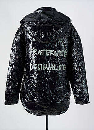 Pūkinė striukė kišenės su gobtuvu juodas DESIGUAL moteris