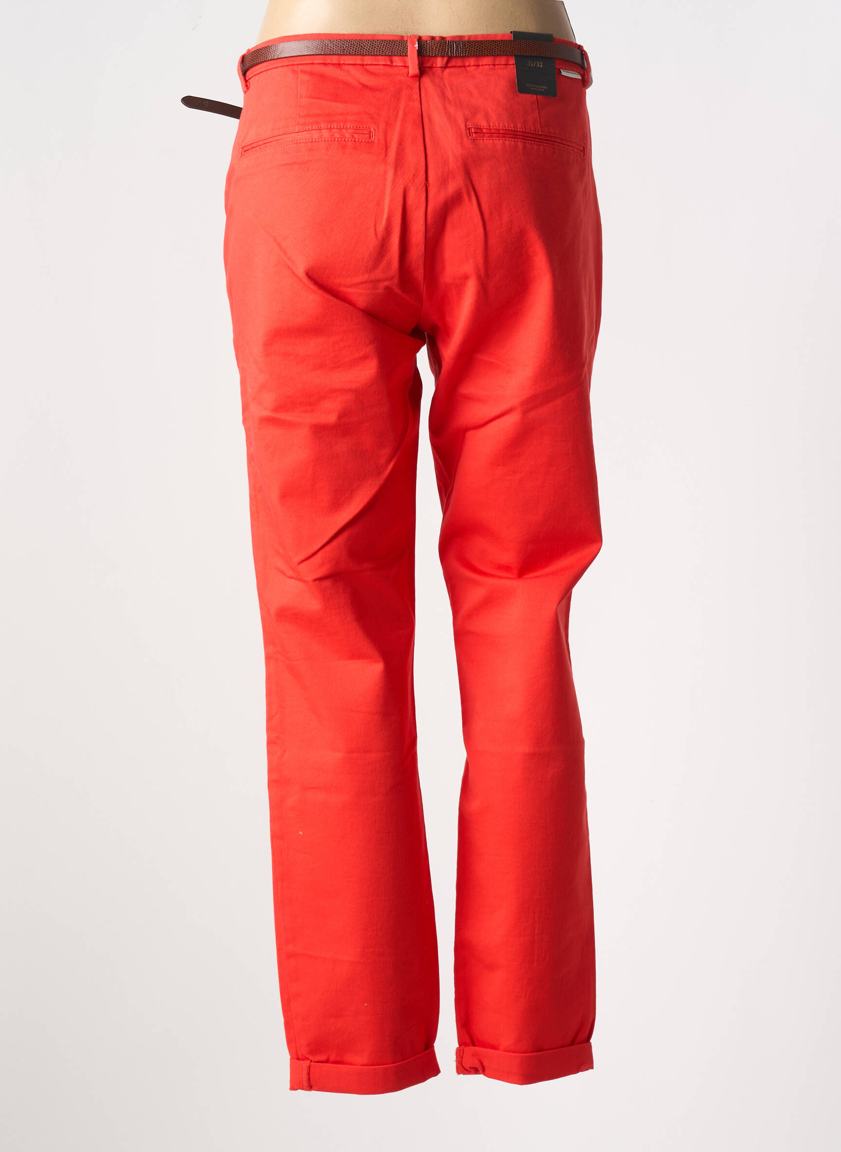 Chino kelnė popelinos audinys, kuris pasižymi lygiu ir tankiu paviršiumi. normala dydis oranžinė SCOTCH & SODA moteris