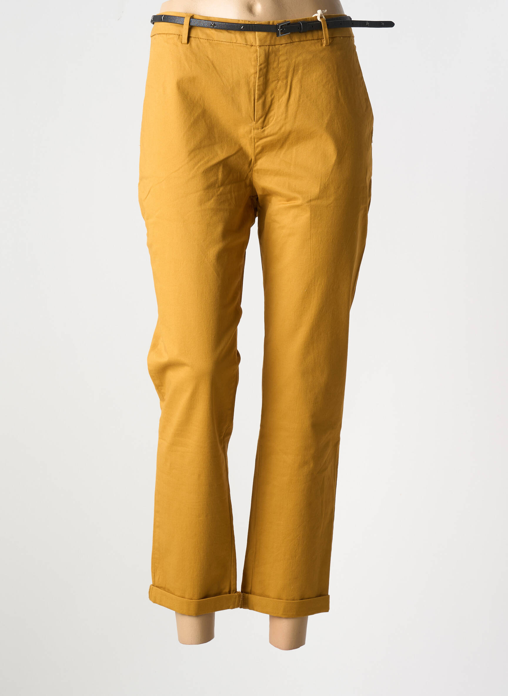 Chino kelnė popelinos audinys, kuris pasižymi lygiu ir tankiu paviršiumi. normala dydis geltona SCOTCH & SODA moteris