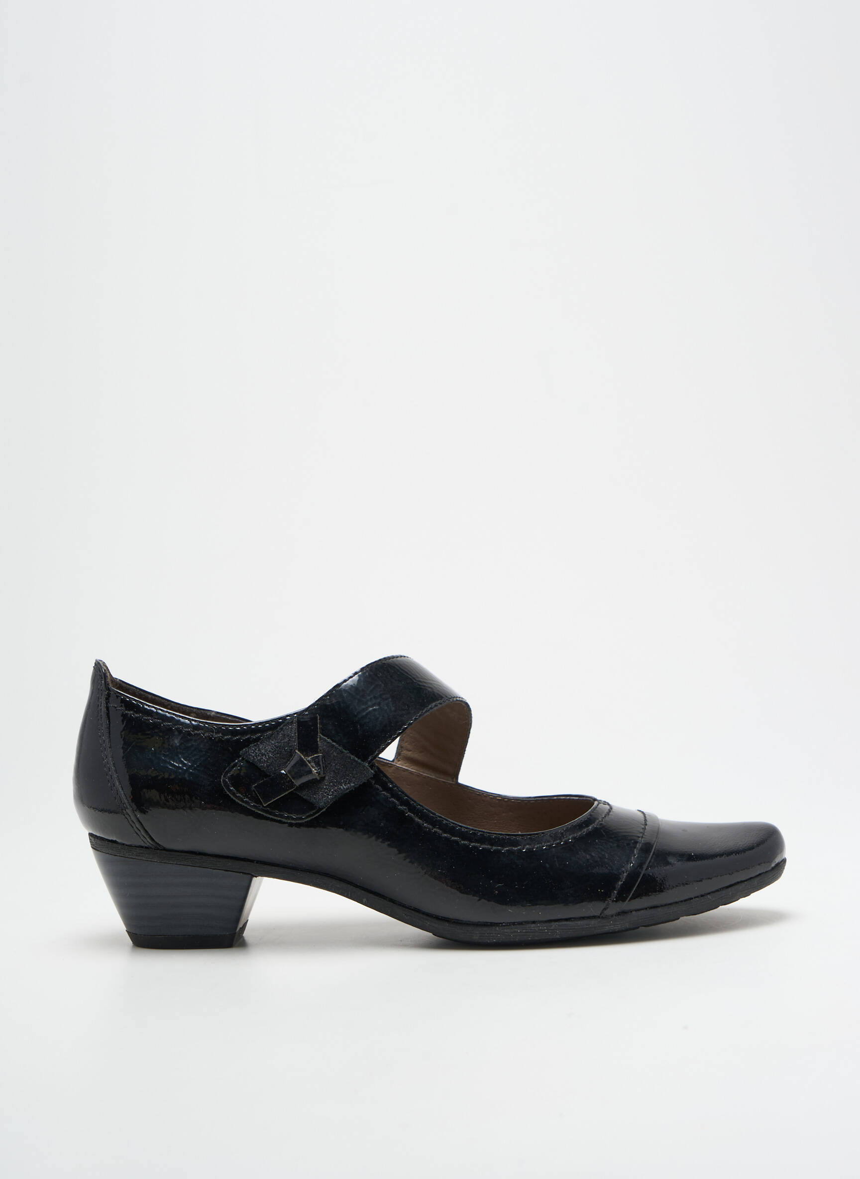 Balerinos velcro užsegimas kulnas nuo 4 iki 6 cm juodas SWEET moteris