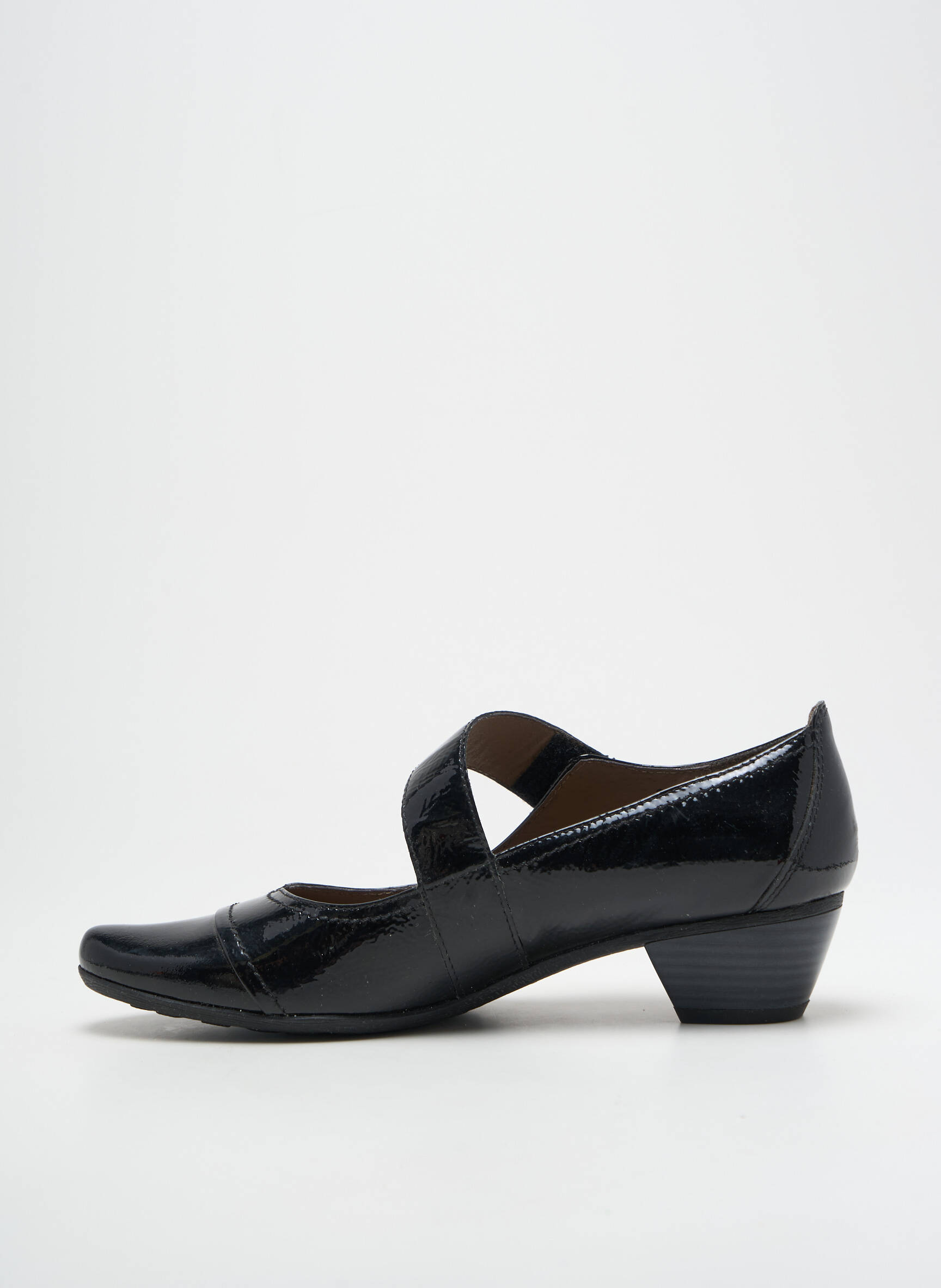 Balerinos velcro užsegimas kulnas nuo 4 iki 6 cm juodas SWEET moteris