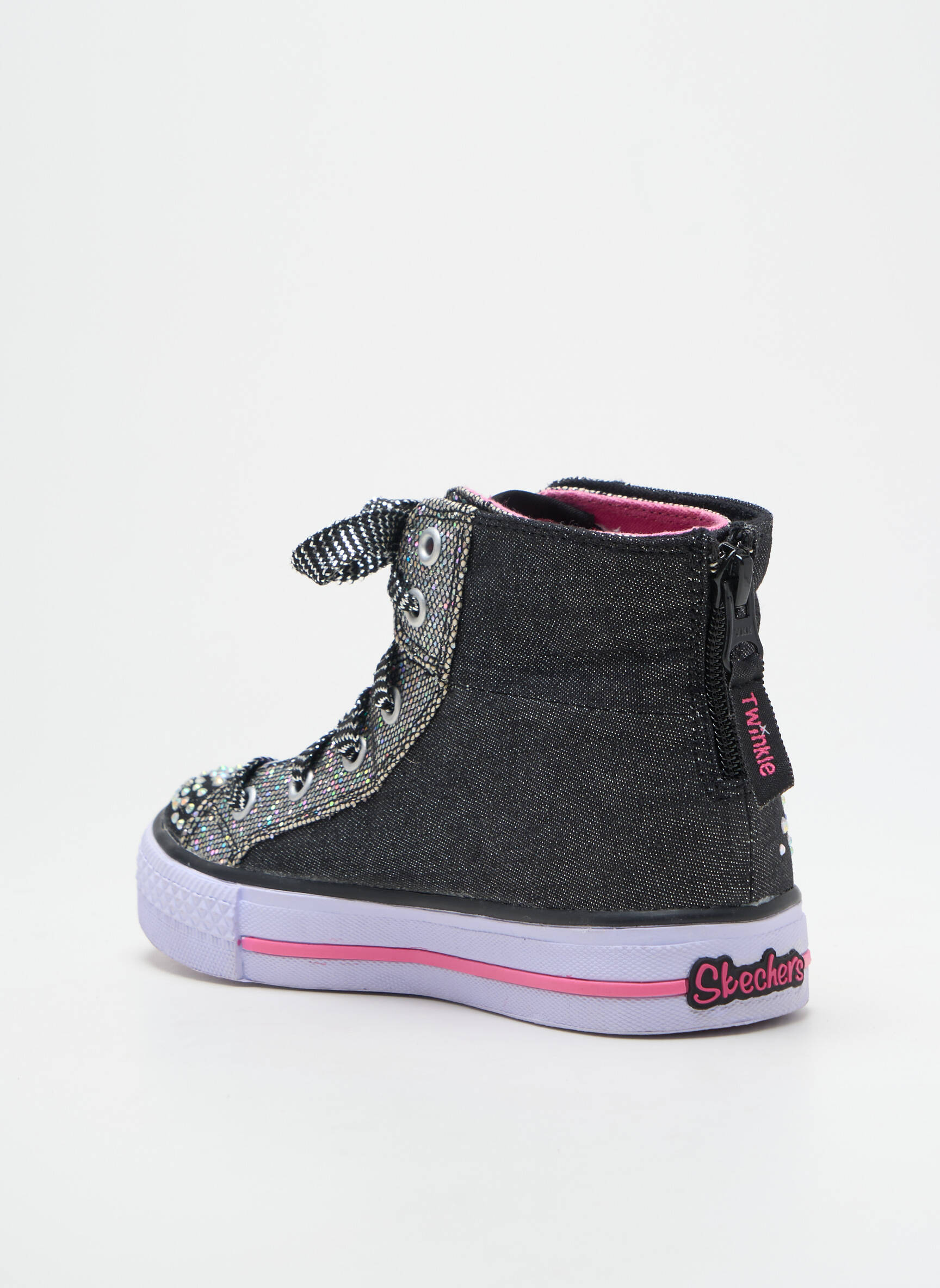 Bėgimo bateliai satino audinys apvalus mygtukas sidabrinė SKECHERS mergina