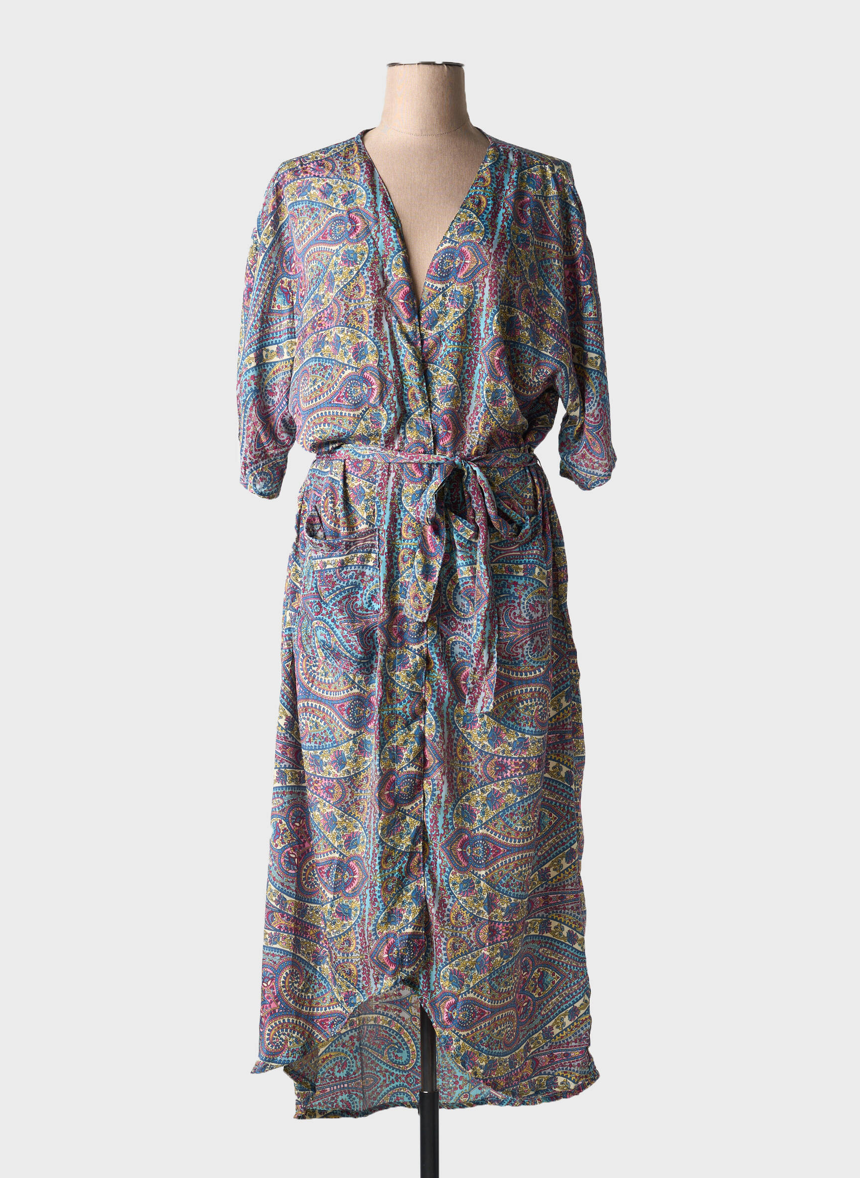 Kimono striukė col v mėlyna SWARNA GREECE moteris