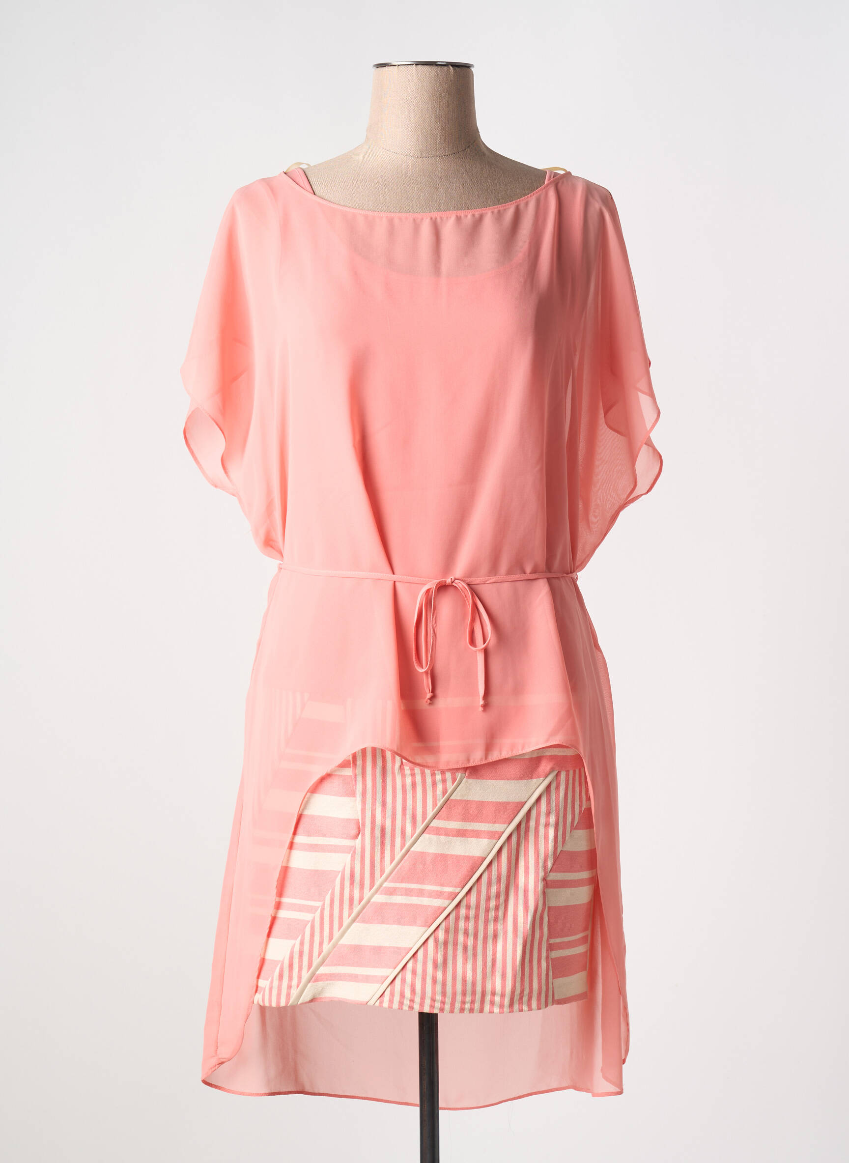 Trumpa suknelė sklandi forma trumpas rankovės oranžinė VERSACE 1969 ABBIGLIAMENTO SPORTIVO SRL moteris