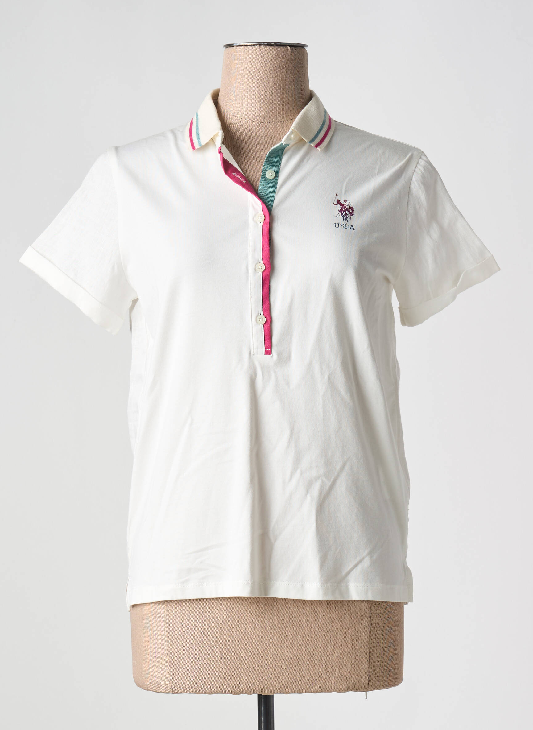Polo priekinė mygtukų uždarymo sistema trumpas rankovės bežinis U.S. POLO ASSN moteris
