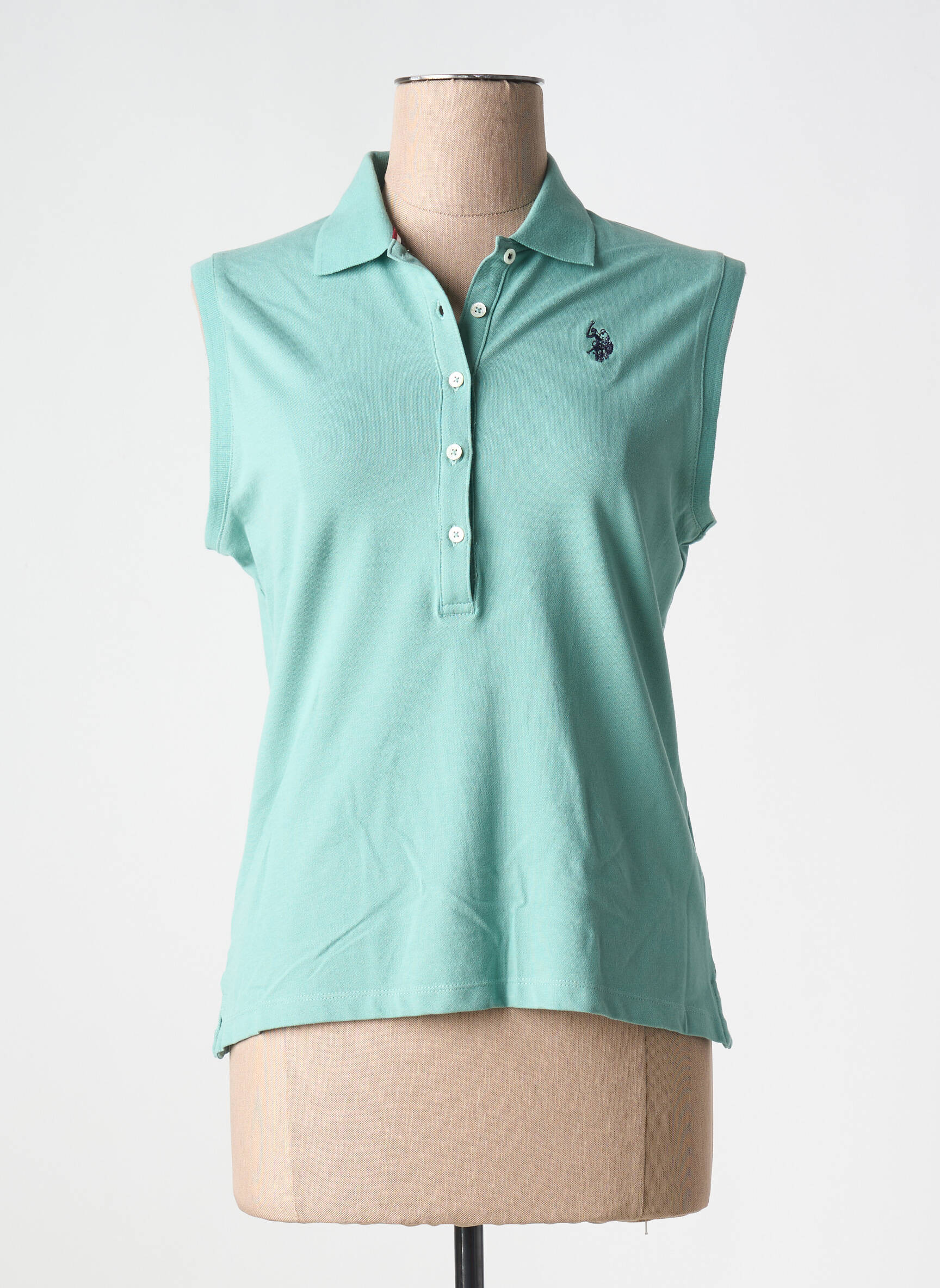 Polo siuvinėjimas be rankų žalias U.S. POLO ASSN moteris
