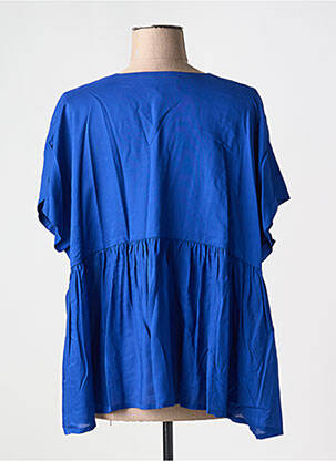 Bluzonai popelinos audinys, kuris pasižymi lygiu ir tankiu paviršiumi. trumpas rankovės mėlyna INDIES moteris