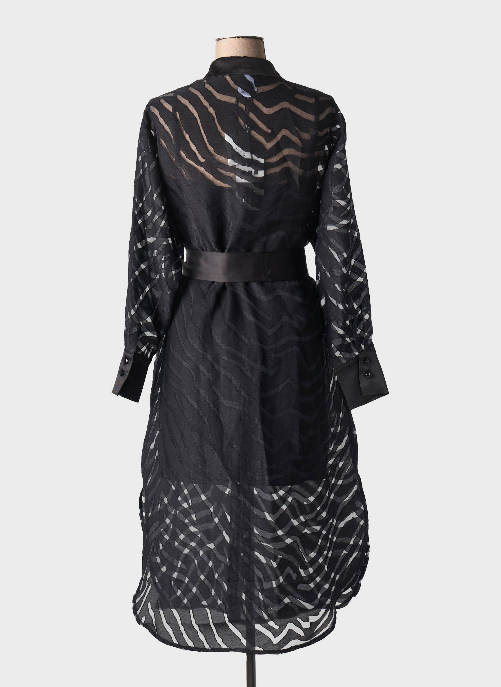 Pusilgių suknelė ilgos rankovės ilgos rankovės juodas ACCESS FASHION moteris
