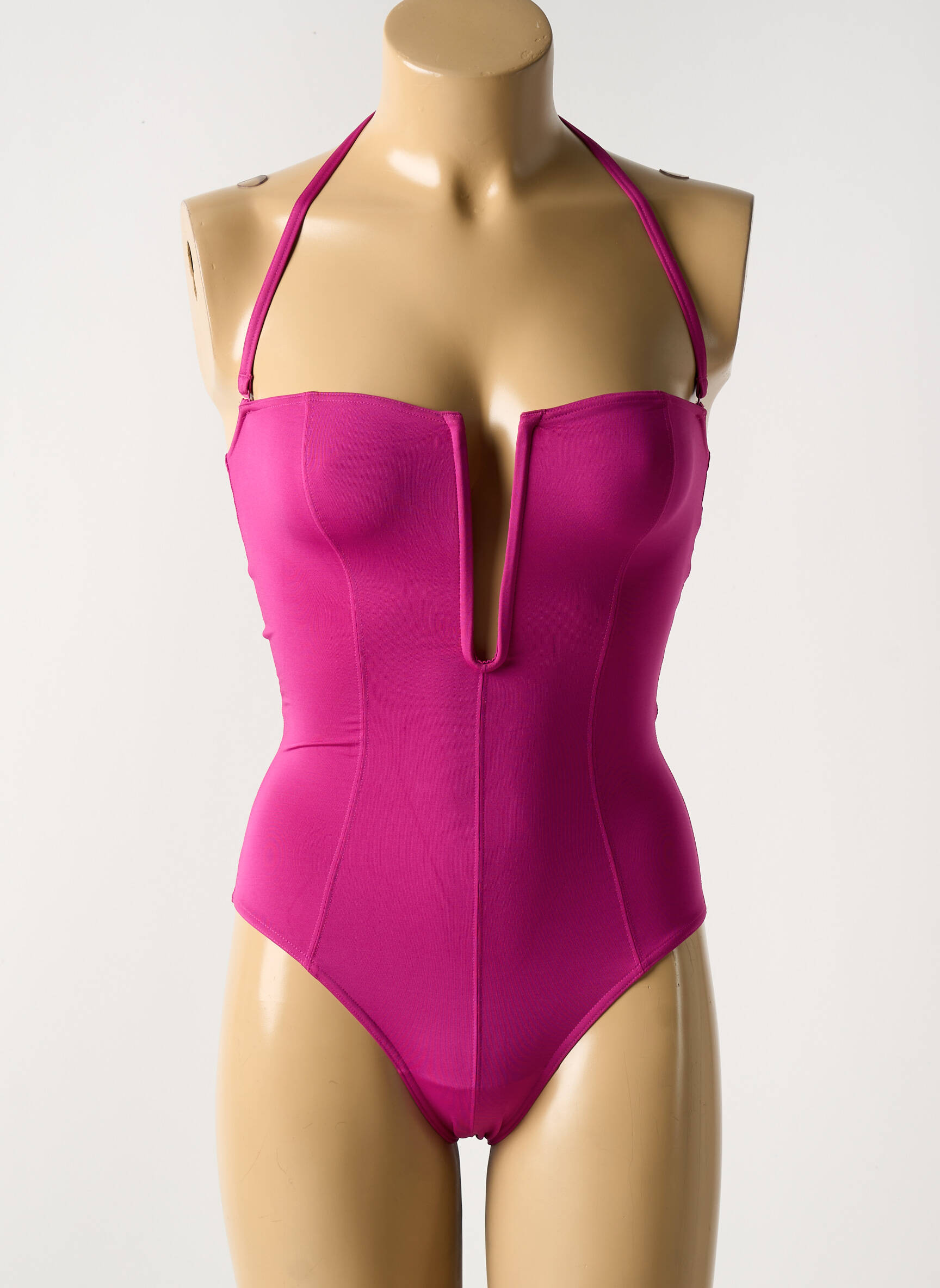 Vienos dalies maudymosi kostiumas nuimamos elastinės petnešos violetinis WOLFORD moteris