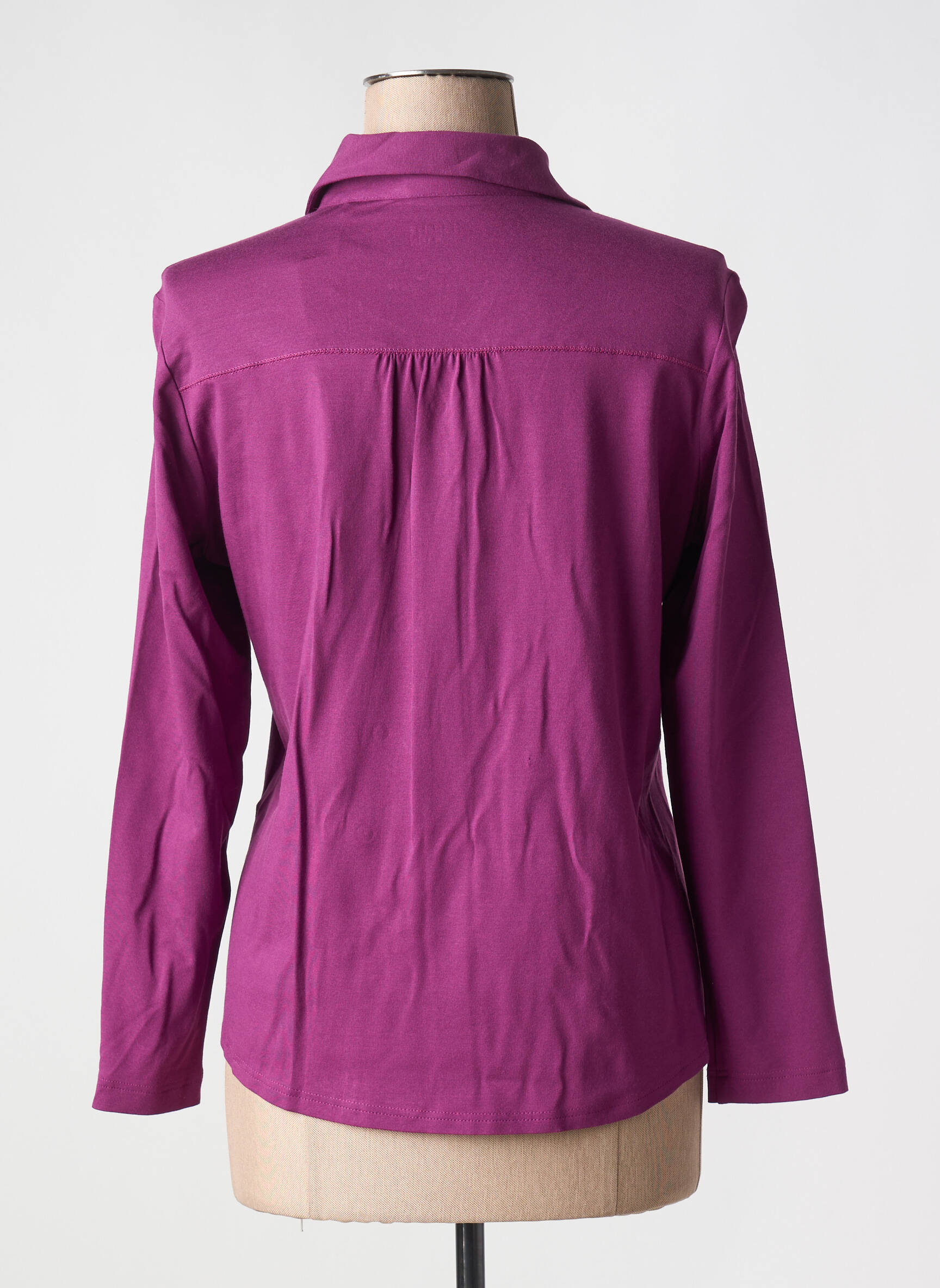 Moteriškas marškinys centrinė iškirptė ilgos rankovės violetinis SOMMERMANN moteris