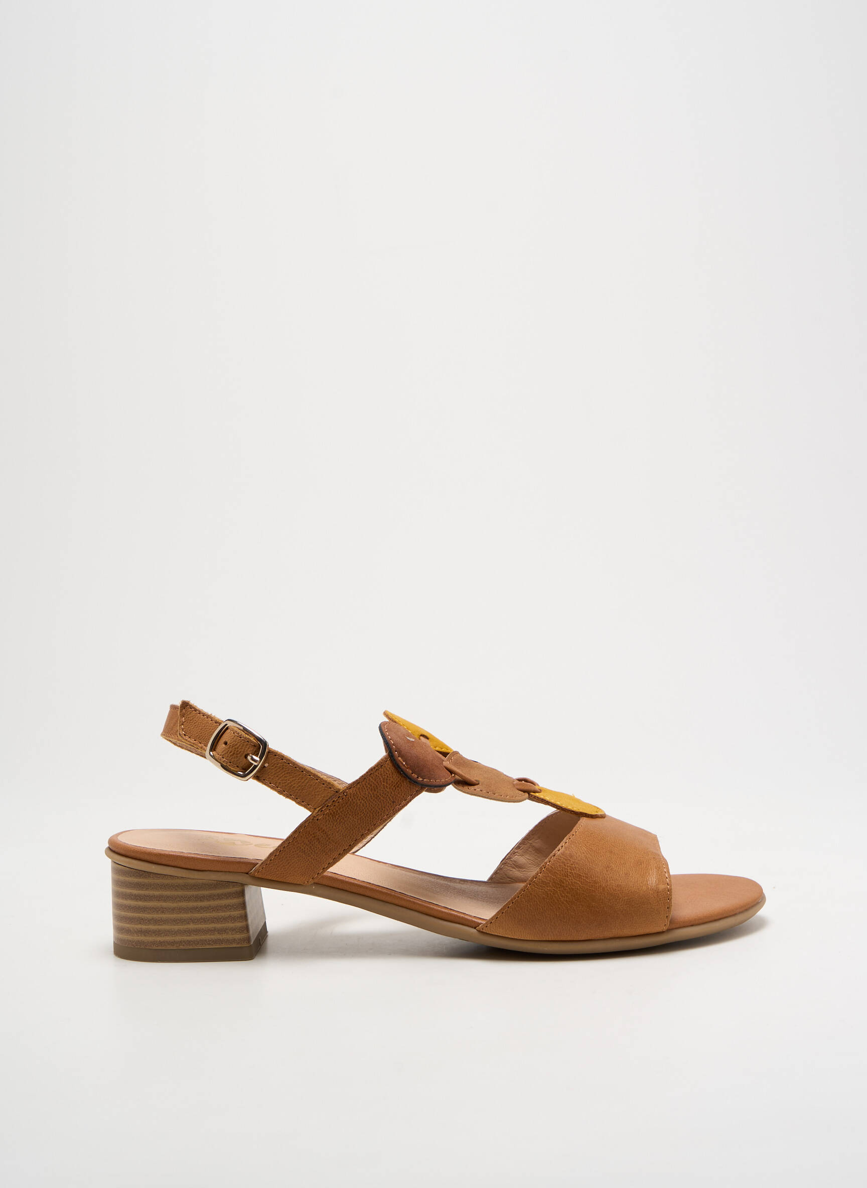 Sandalai/nu pėdos satino audinys kulnas nuo 4 iki 6 cm rudas SWEET moteris