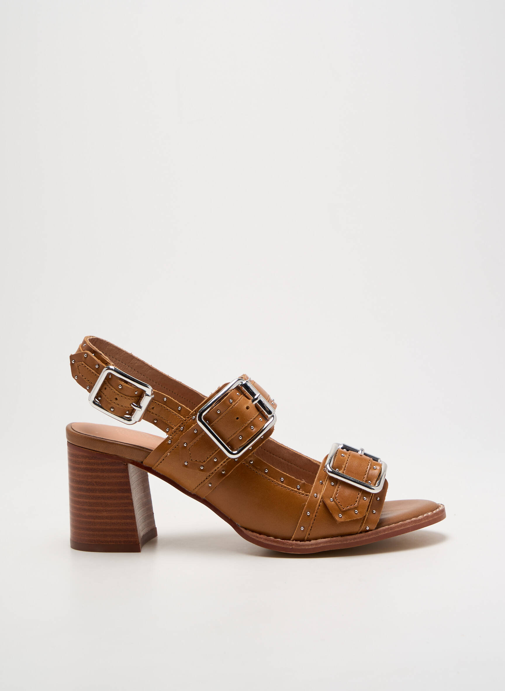 Sandalai/nu pėdos lygus medžiaga kulnas nuo 4 iki 6 cm rudas EMILIE KARSTON moteris