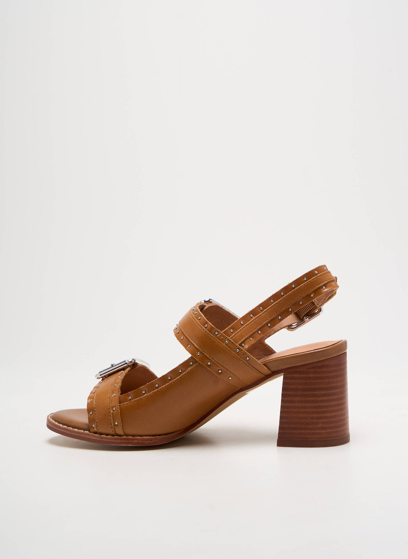 Sandalai/nu pėdos lygus medžiaga kulnas nuo 4 iki 6 cm rudas EMILIE KARSTON moteris
