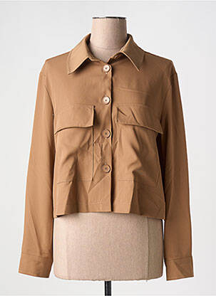 Kasdienis švarkas tiesi kirpimas rudas PLEASE moteris