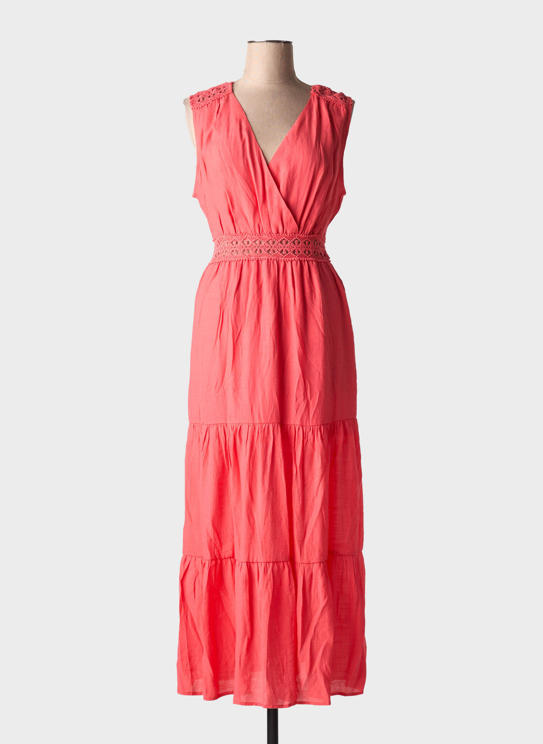 Ilga suknelė be rankų be rankų raudona IT HIPPIE moteris
