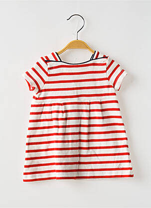 Pusilgių suknelė trumpas rankovės trumpas rankovės baltas PETIT BATEAU mergina