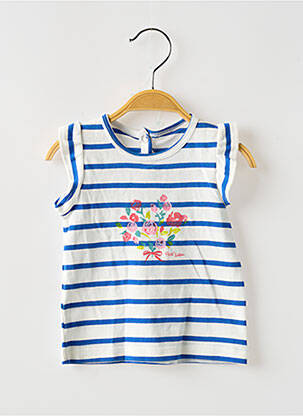 Marškiniai be rankovių tiesi kirpimas be rankų mėlyna PETIT BATEAU mergina