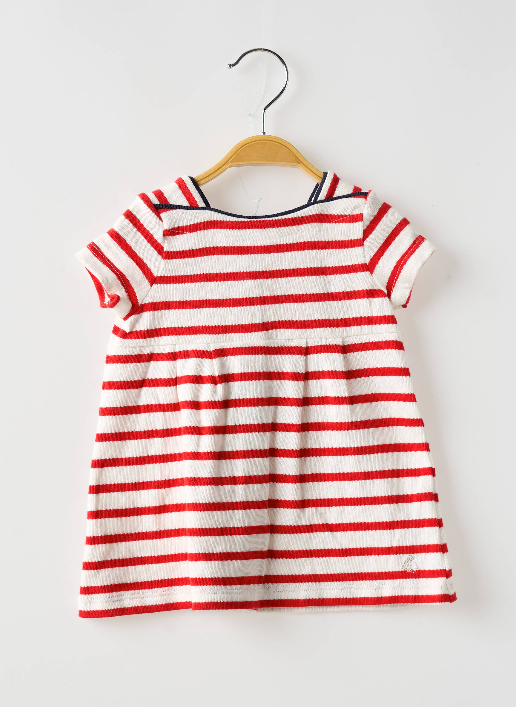 Pusilgių suknelė trumpas rankovės trumpas rankovės baltas PETIT BATEAU mergina