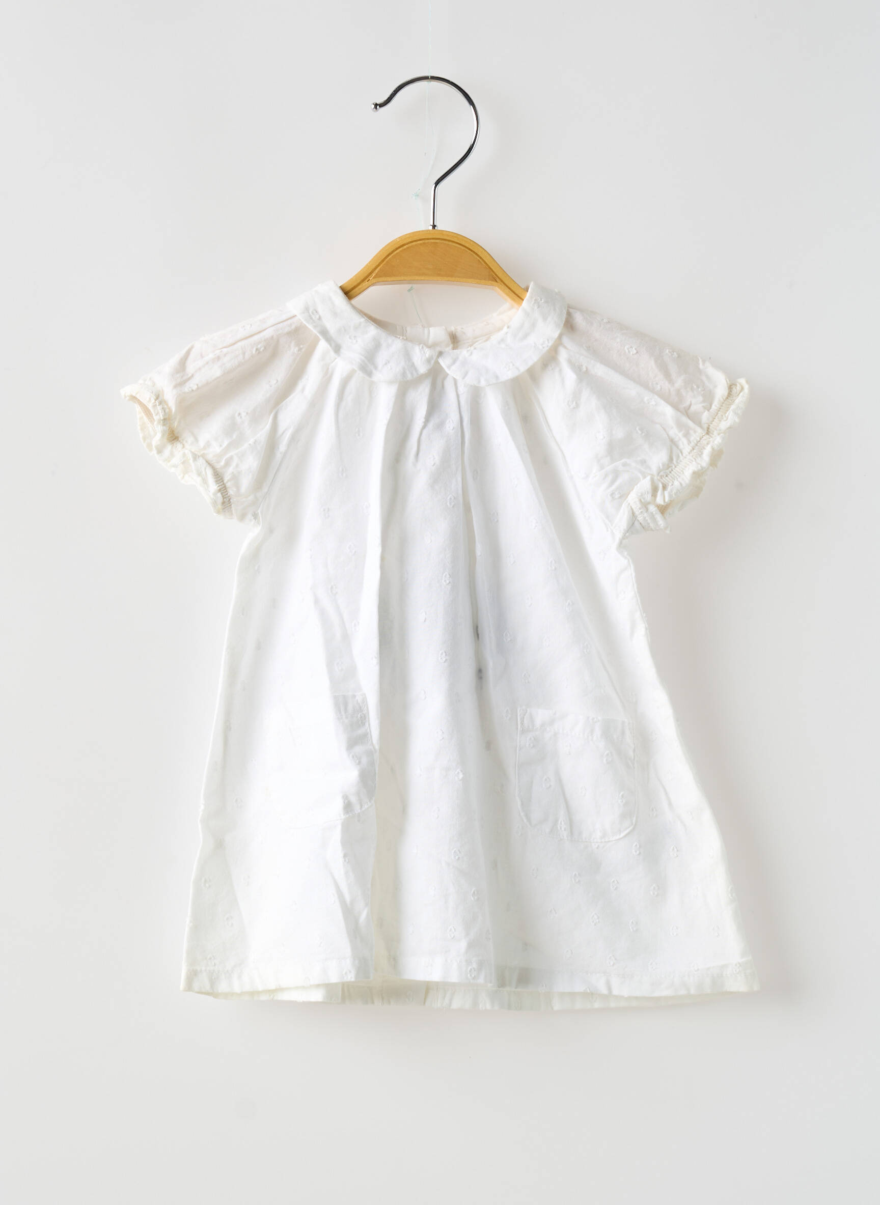 Pusilgių suknelė col claudine trumpas rankovės baltas PETIT BATEAU mergina
