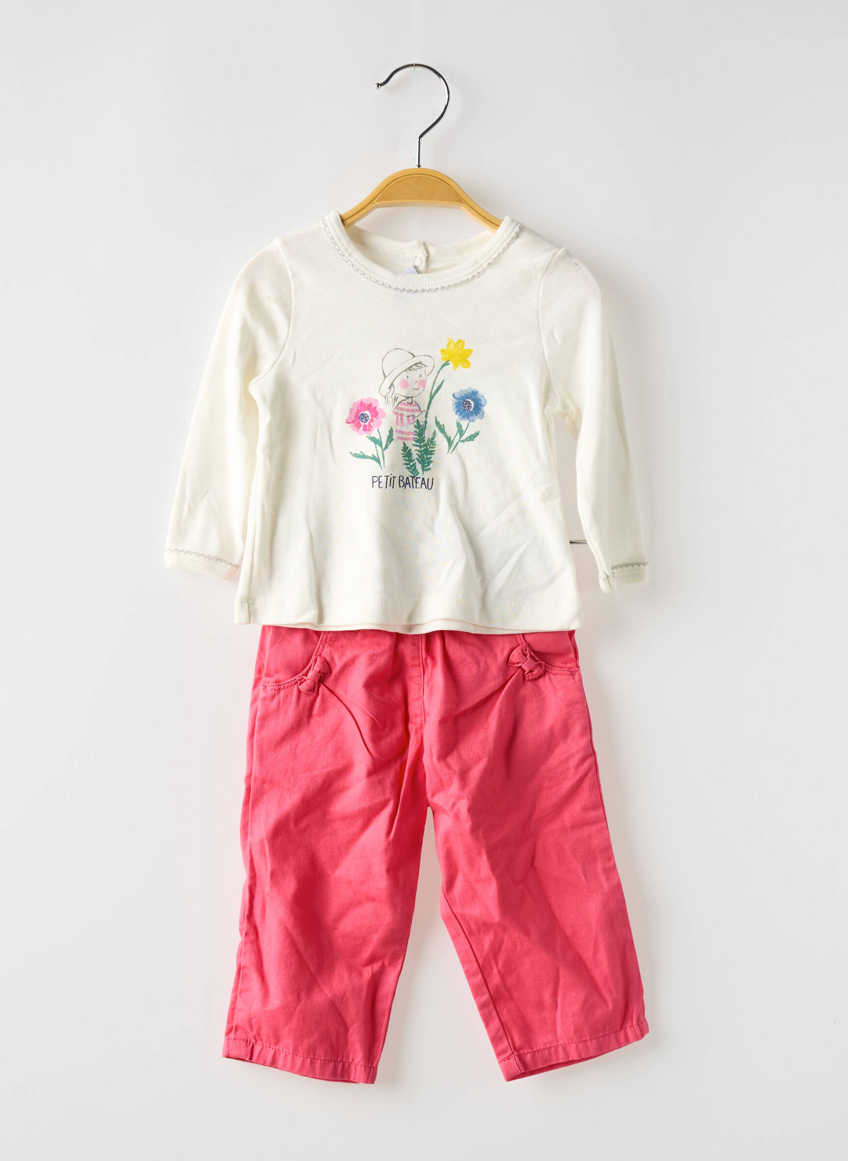 Kelnaičių rinkinys t-marškiniai tipo viršus rožinė PETIT BATEAU mergina