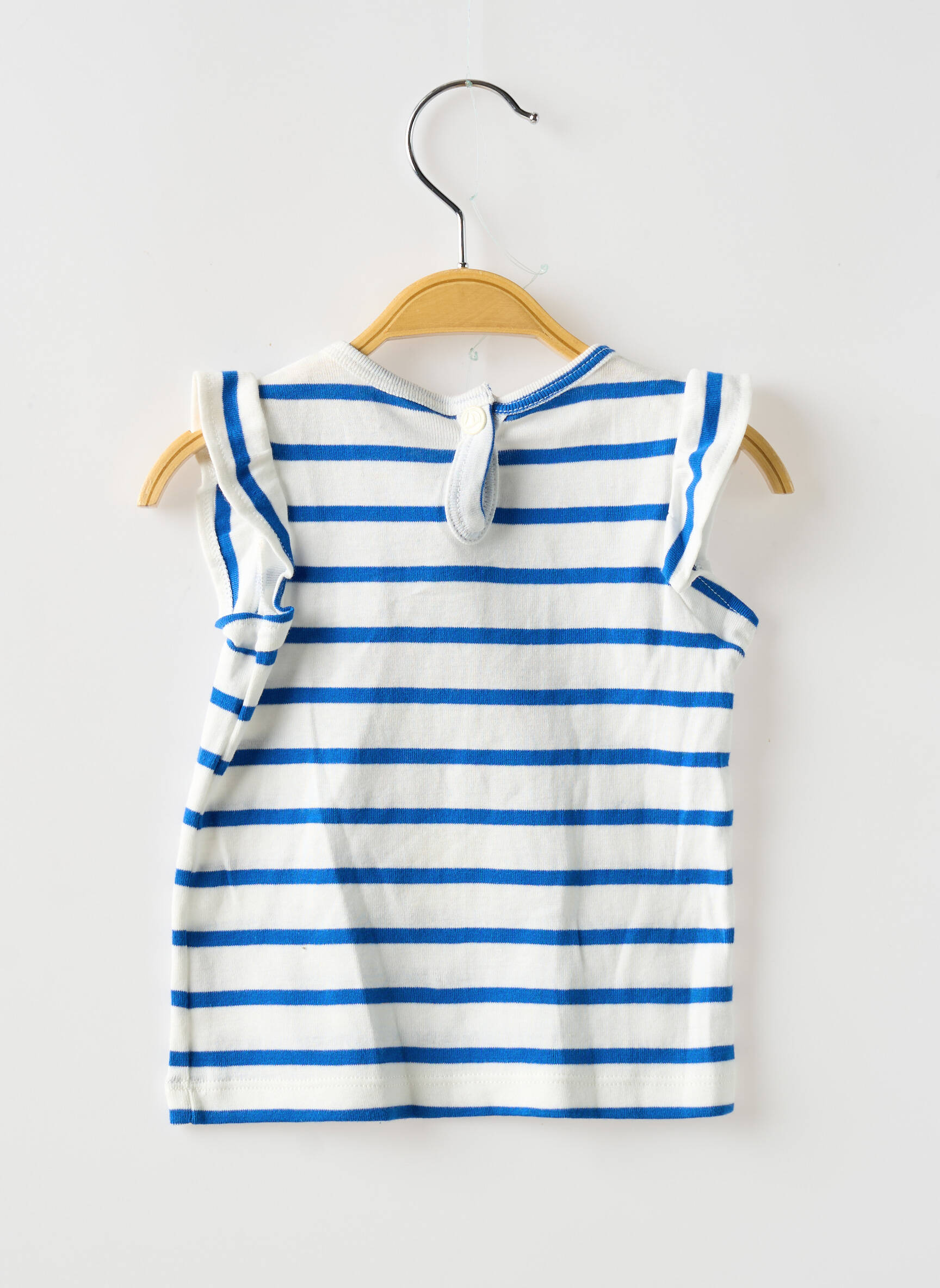 Marškiniai be rankovių tiesi kirpimas be rankų mėlyna PETIT BATEAU mergina