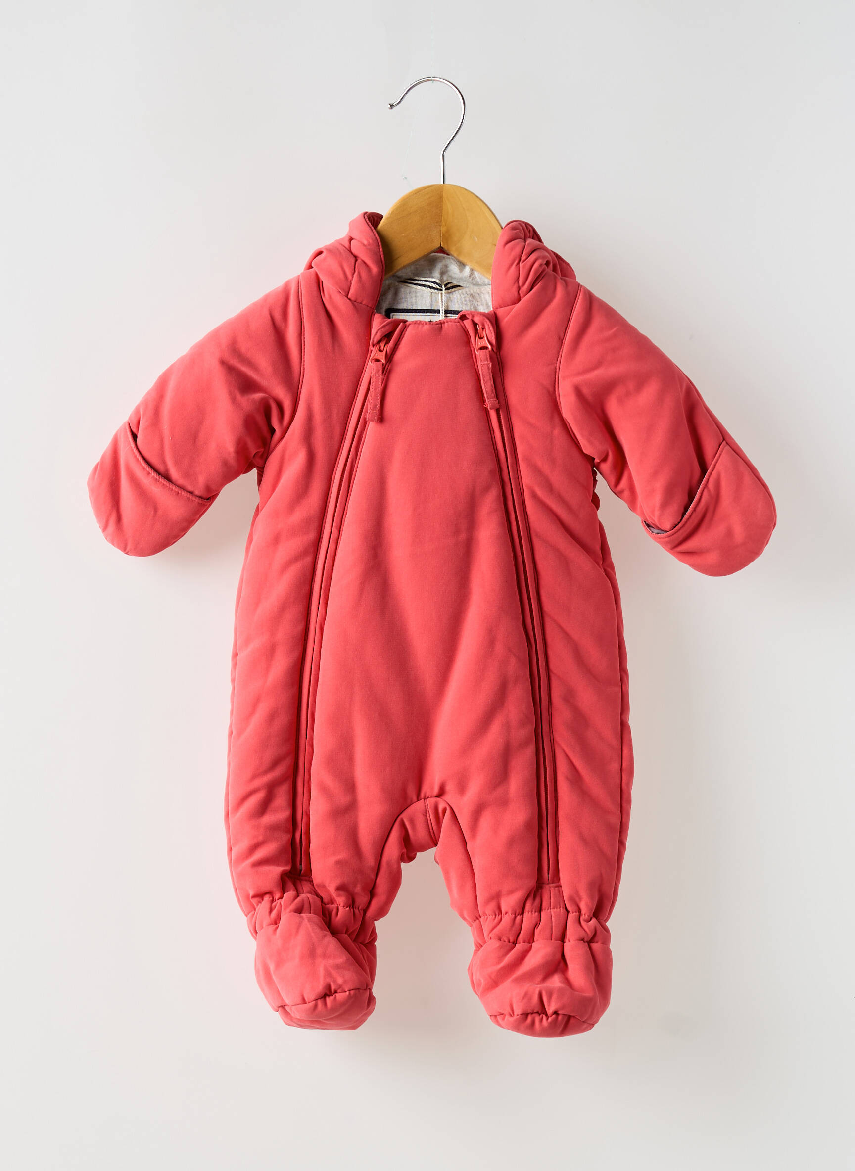 Kombinezonas apatinė dalis siaura ilgos rankovės rožinė PETIT BATEAU mergina