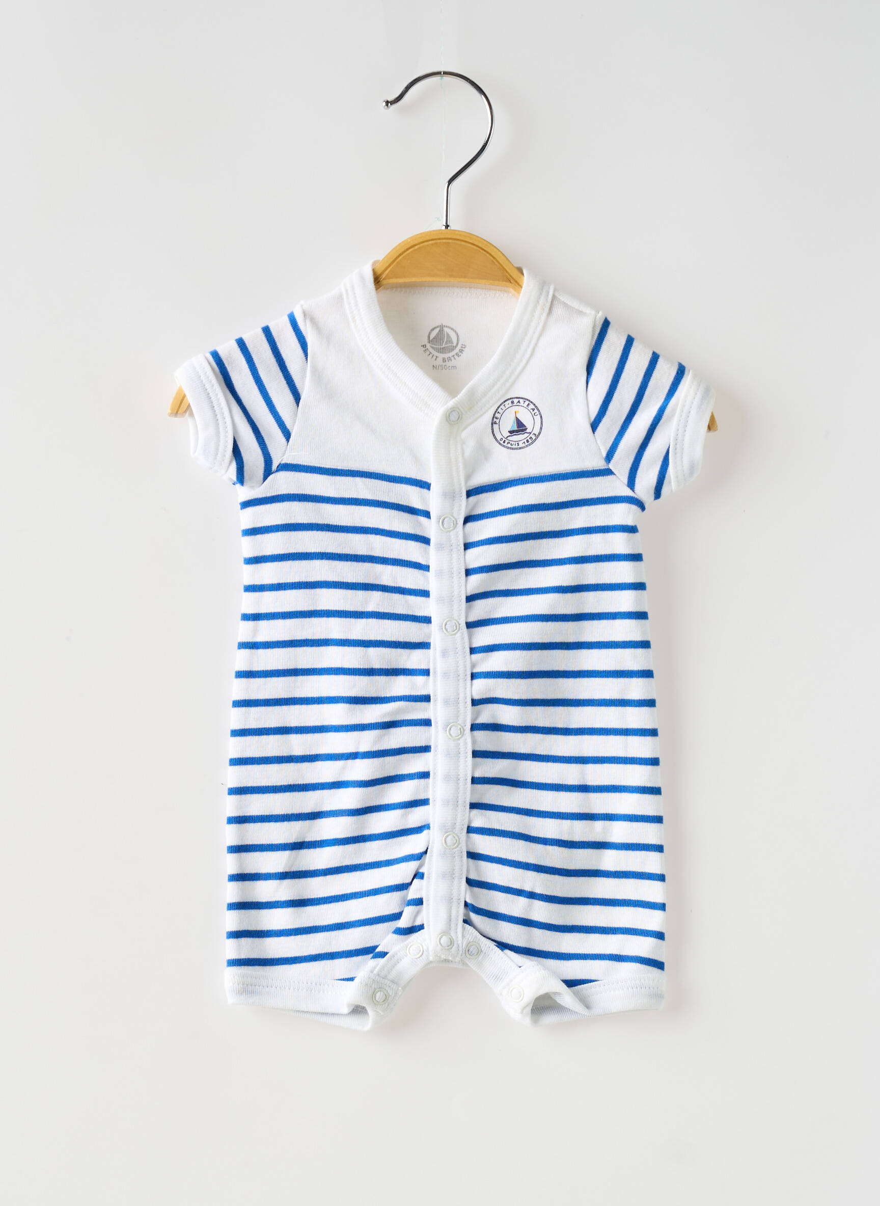 Kombinezonas apvalus kaklas baltas PETIT BATEAU berniukas