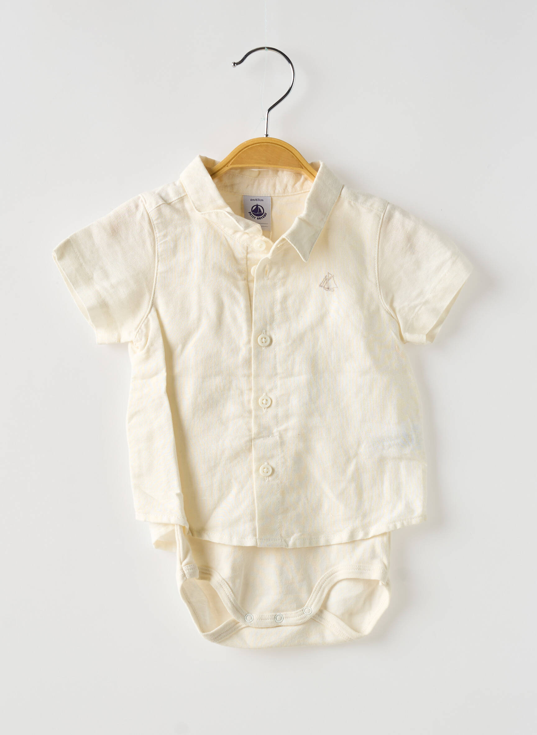 Trumpa rankovė marškiniai siuvinėjimas bežinis PETIT BATEAU berniukas