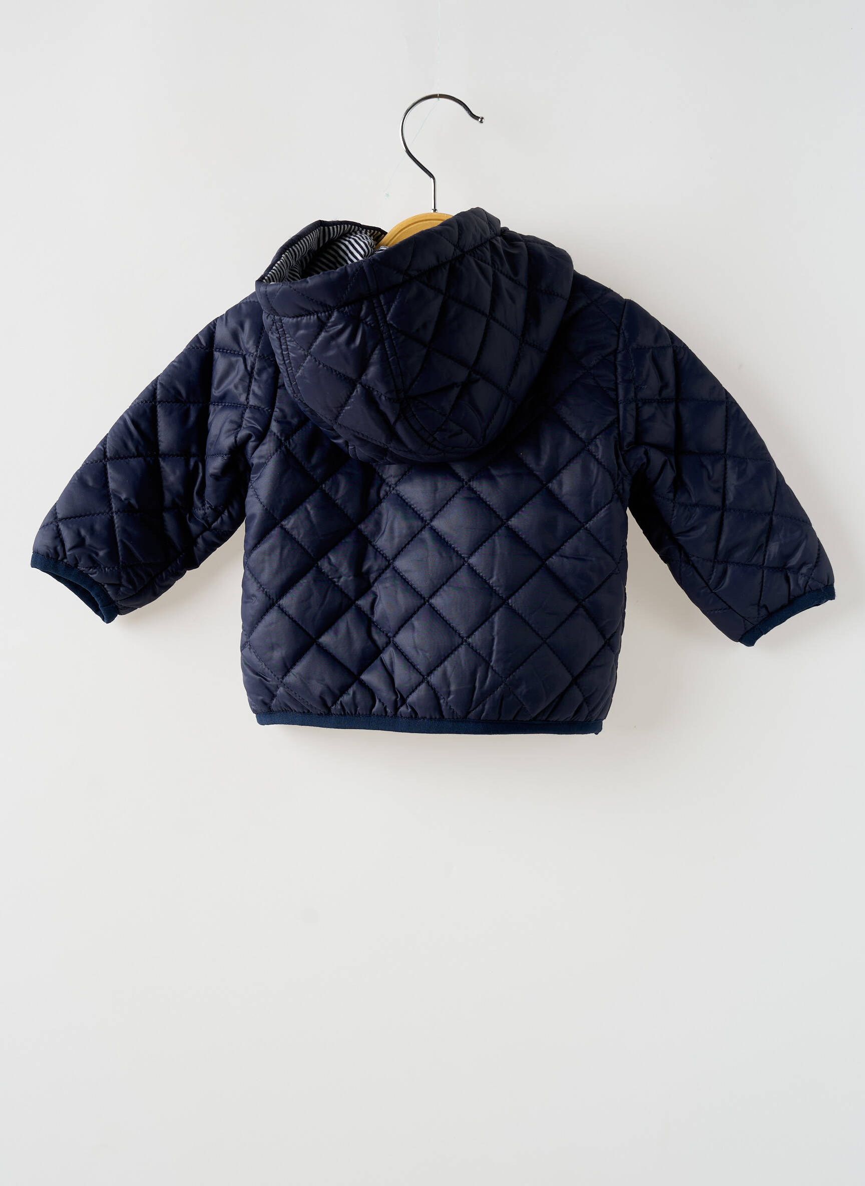 Pūkinė striukė tiesi kirpimas be gobtuvų mėlyna PETIT BATEAU vaikas
