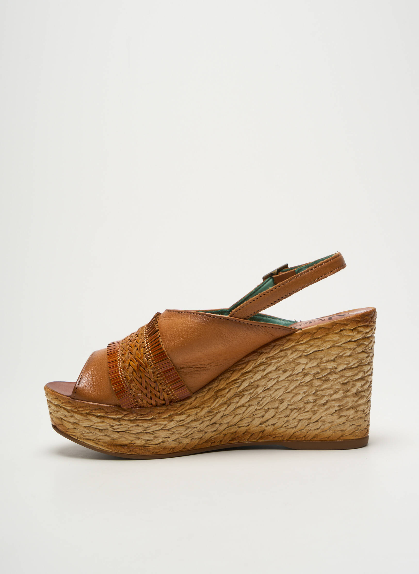 Sandalai/nu pėdos lygus medžiaga kulnas nuo 7 iki 9 cm rudas FELMINI moteris