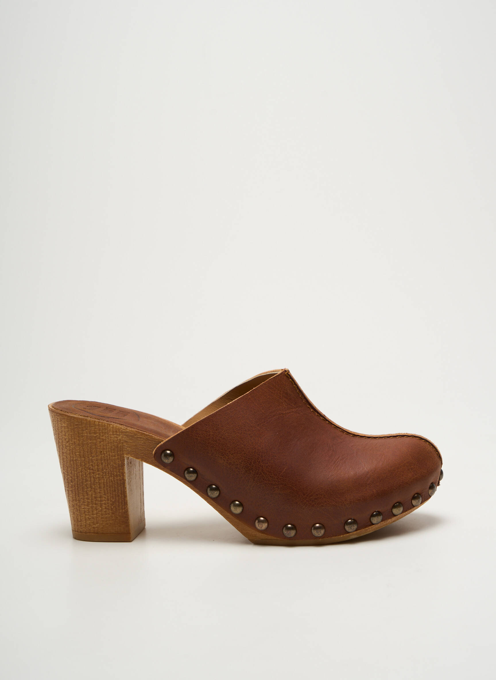 Mule/sabotai satino audinys kulnas nuo 7 iki 9 cm rudas VIRGINIE DARLING moteris