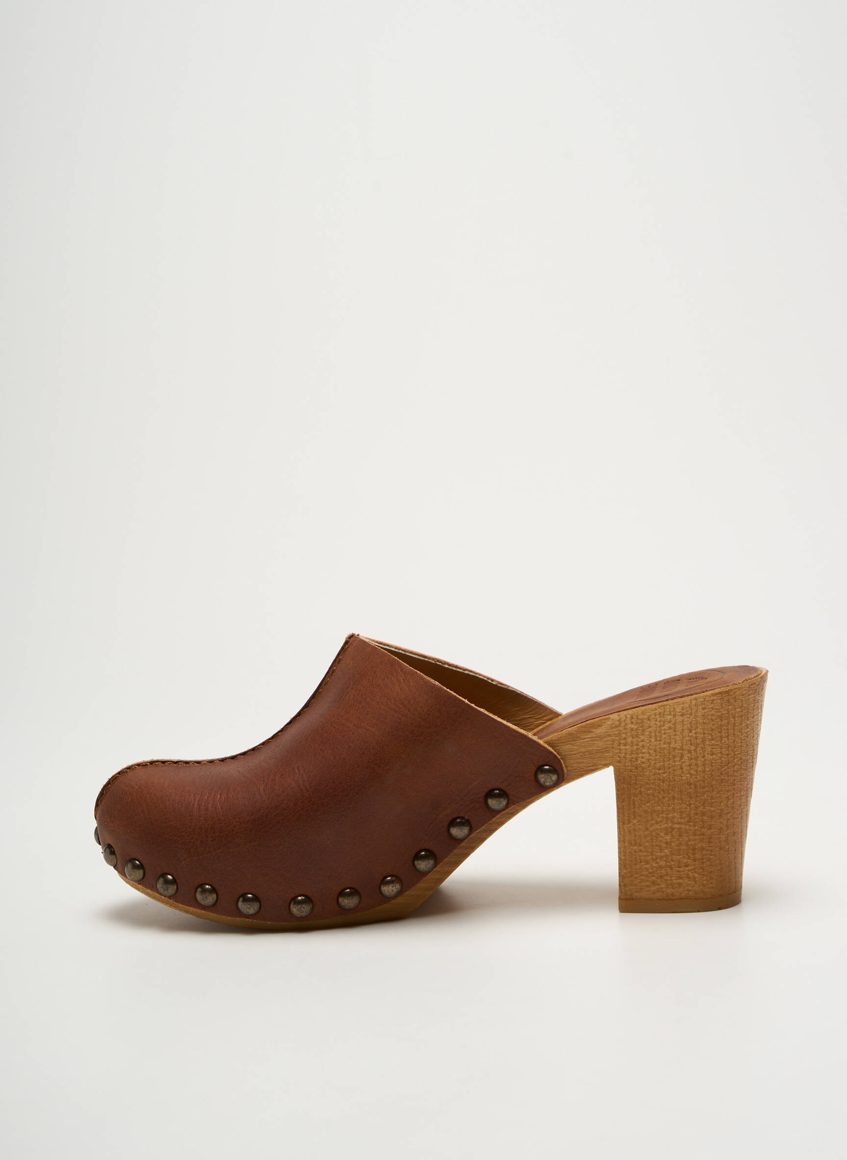 Mule/sabotai satino audinys kulnas nuo 7 iki 9 cm rudas VIRGINIE DARLING moteris
