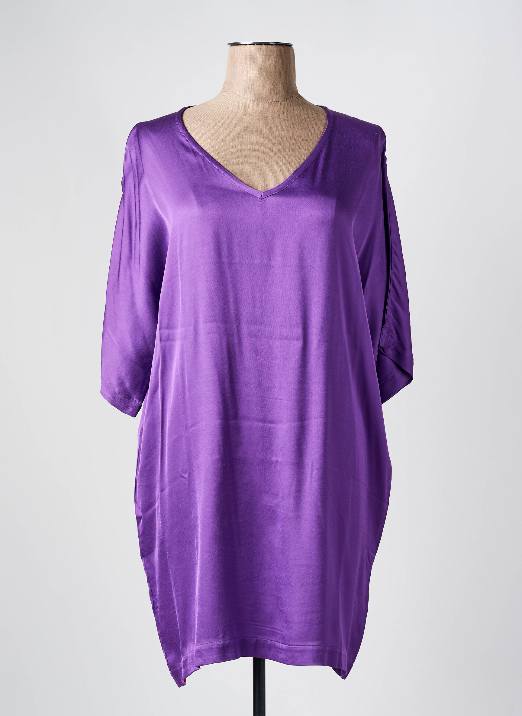 Pusilgių suknelė 3/4 rankovės 3/4 rankovės violetinis MAEVY moteris