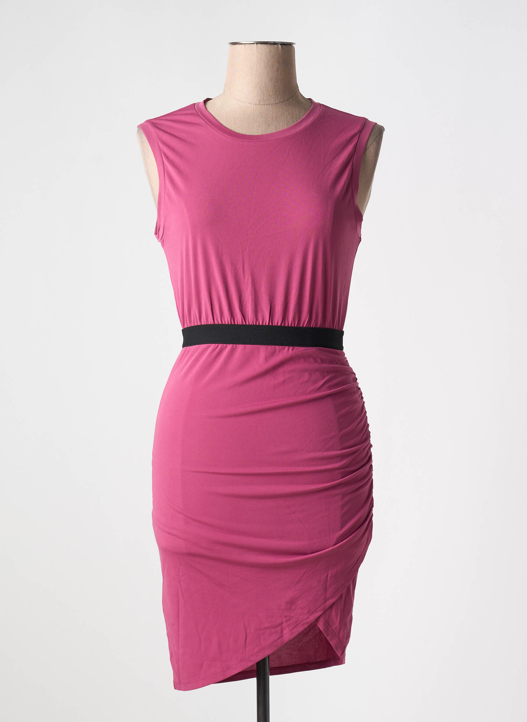 Trumpa suknelė be rankų be rankų violetinis BCBGMAXAZRIA moteris