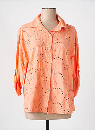 Moteriškas marškinys tiesi kirpimas 3/4 rankovės oranžinė NEW COLLECTION moteris