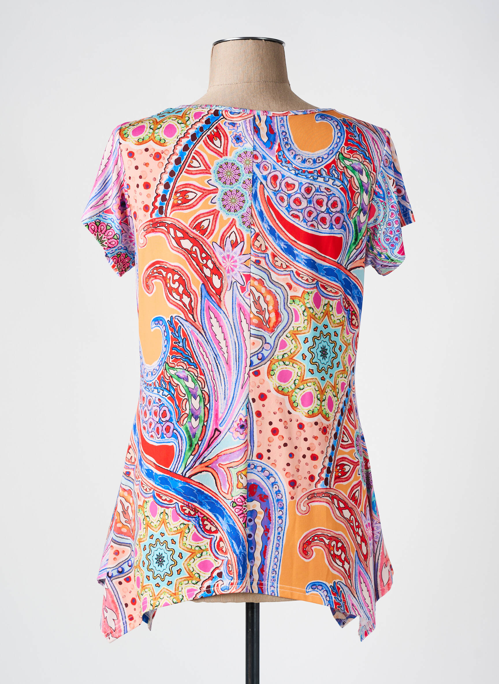 Trumpa rankovė tunika jersey audinys oranžinė TELMAIL moteris