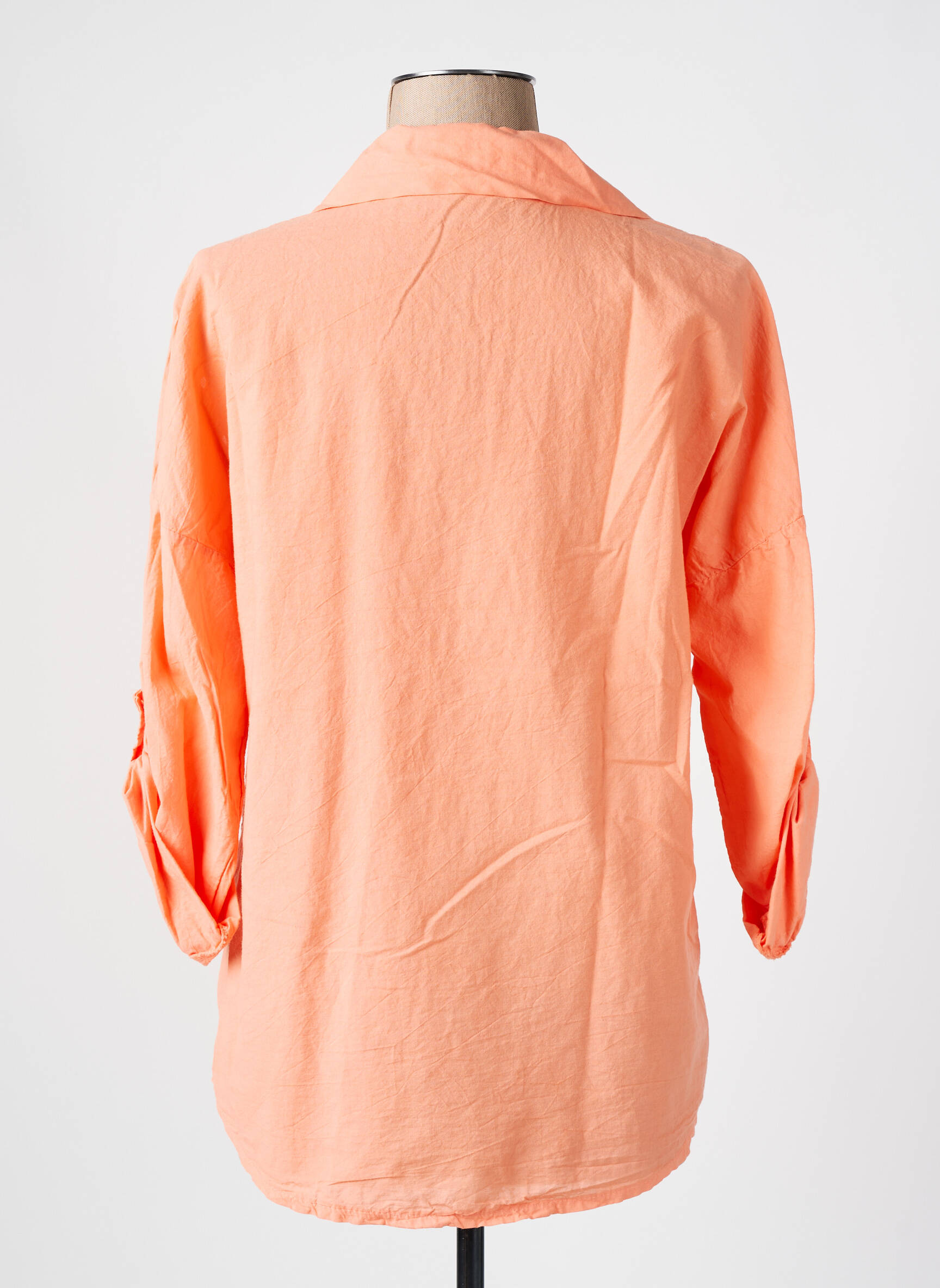Moteriškas marškinys tiesi kirpimas 3/4 rankovės oranžinė NEW COLLECTION moteris