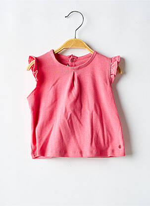 Viršūnė išplatėjusi kirpimas trumpas rankovės rožinė PETIT BATEAU mergina