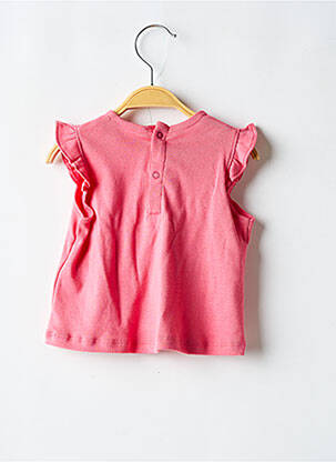 Viršūnė išplatėjusi kirpimas trumpas rankovės rožinė PETIT BATEAU mergina