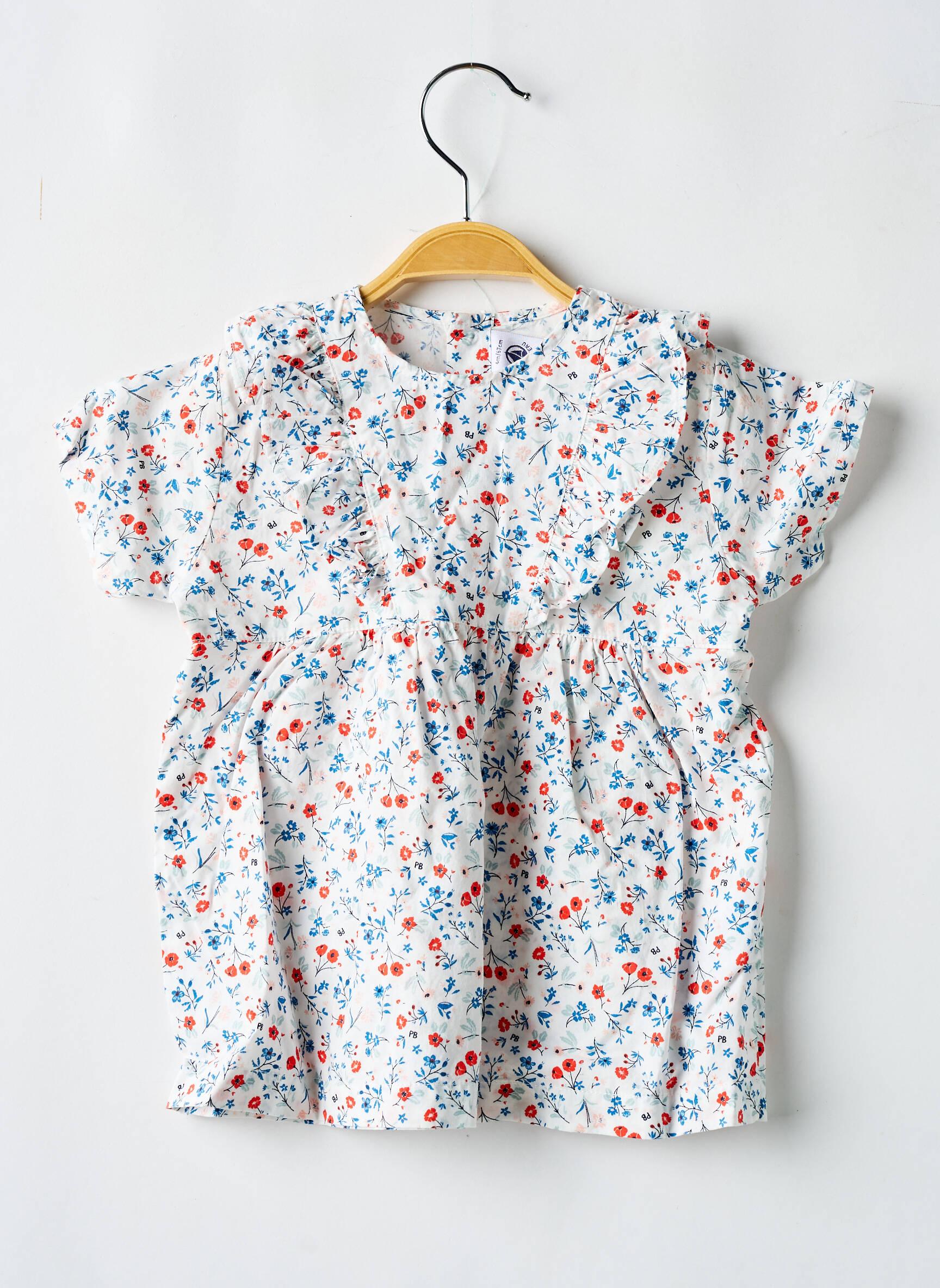 Pusilgių suknelė trumpas rankovės trumpas rankovės baltas PETIT BATEAU mergina