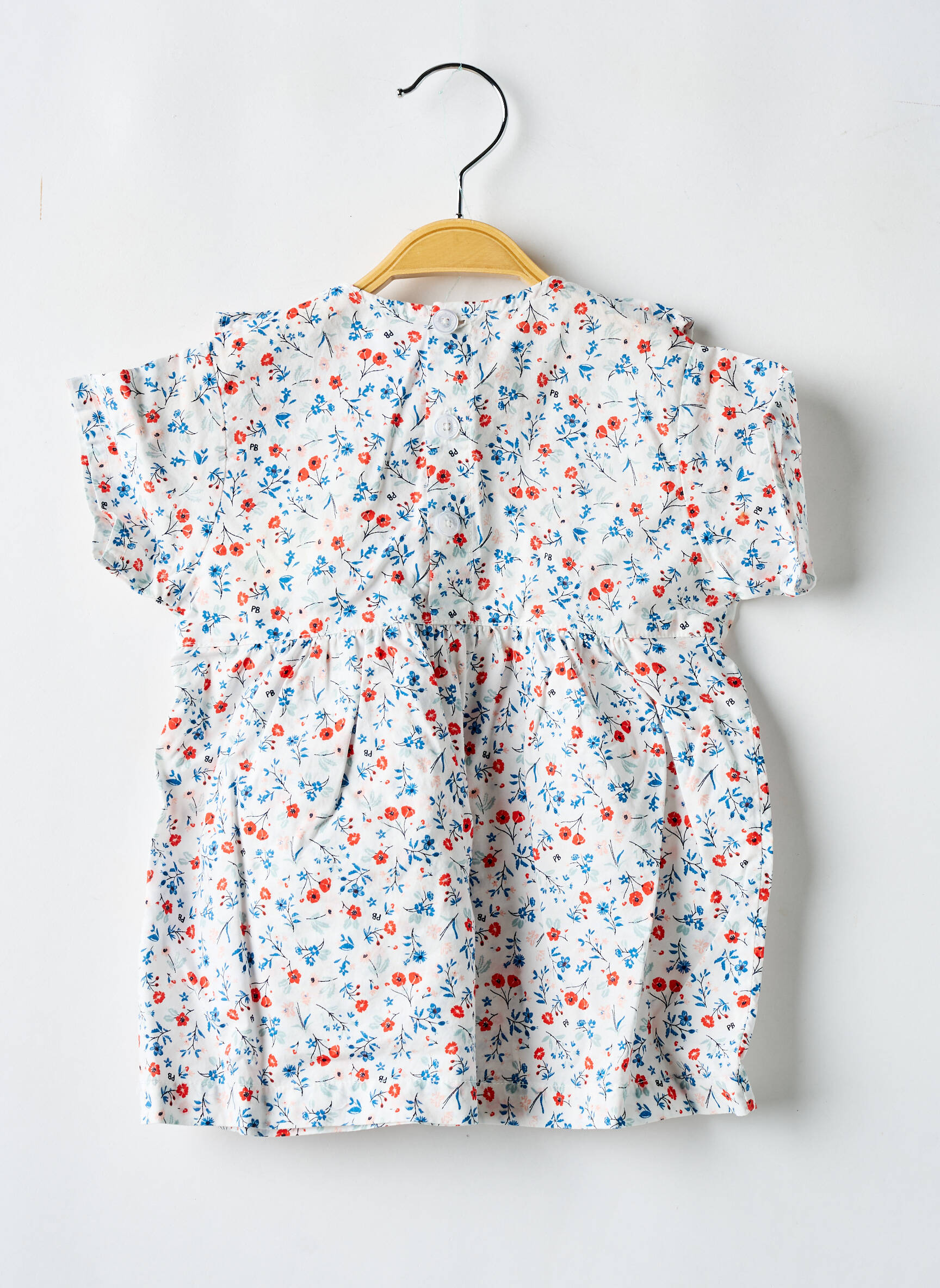 Pusilgių suknelė trumpas rankovės trumpas rankovės baltas PETIT BATEAU mergina