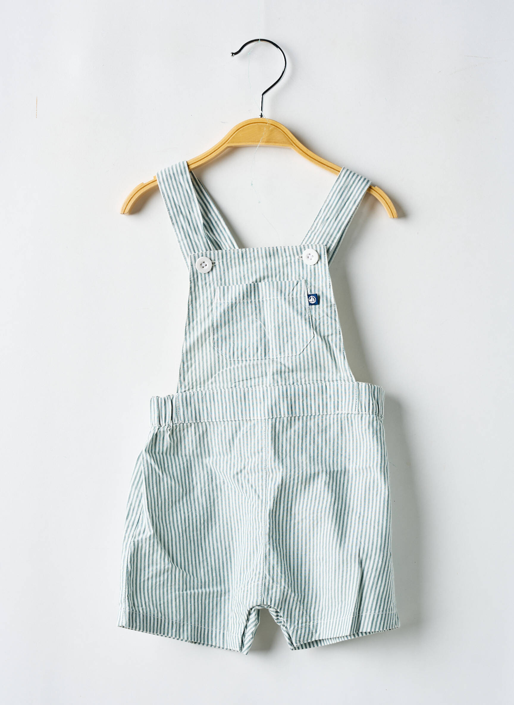 Kombinezonas kišenės plonos dirželiai žalias PETIT BATEAU berniukas
