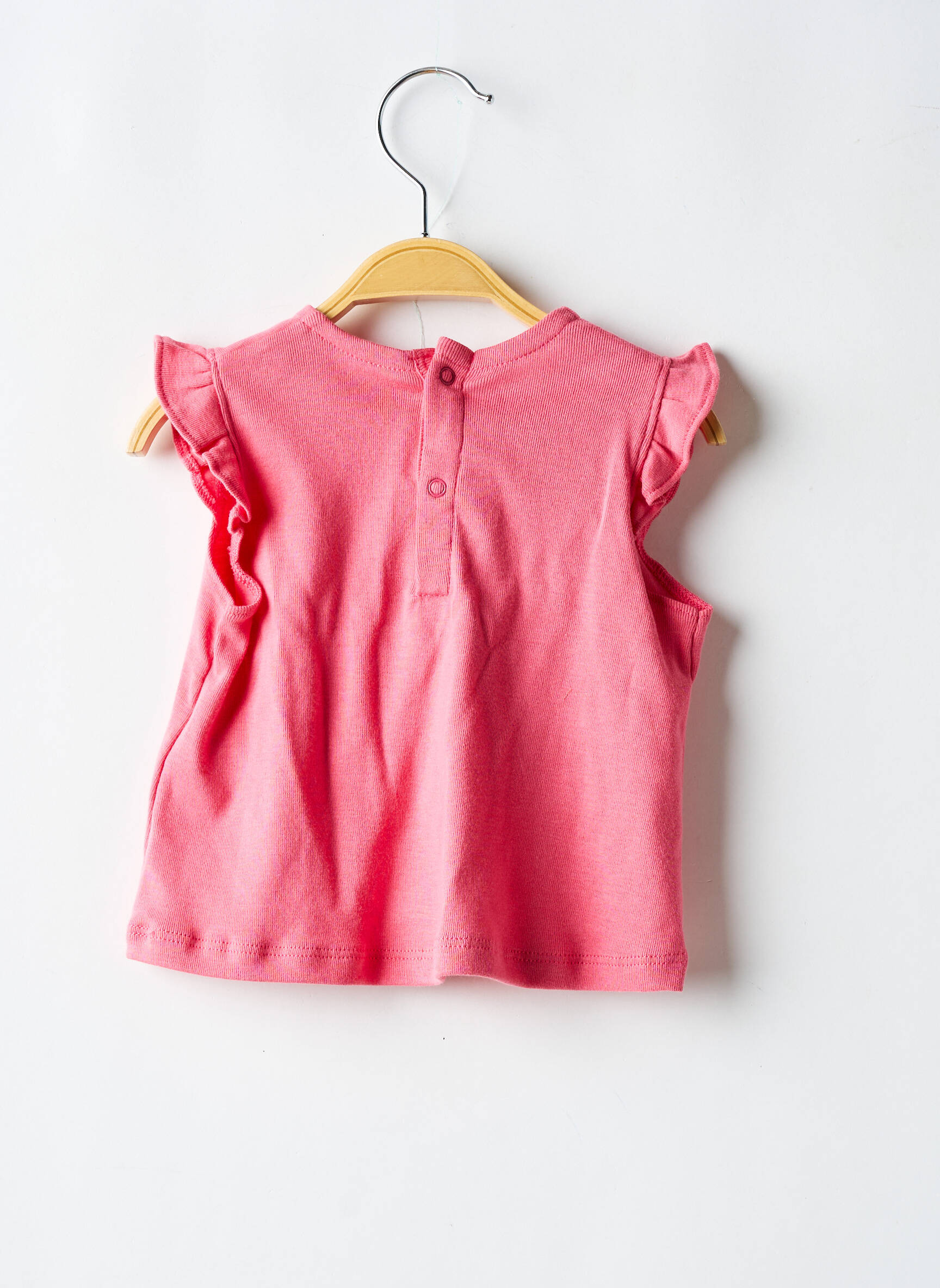 Viršūnė išplatėjusi kirpimas trumpas rankovės rožinė PETIT BATEAU mergina