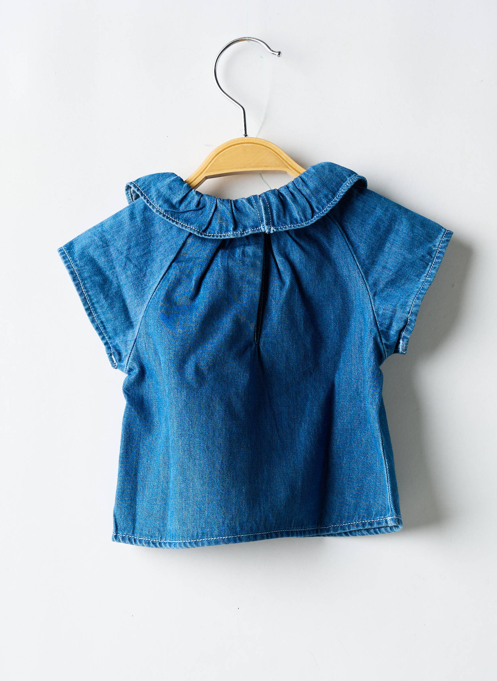Bluzonai trumpas rankovės trumpas rankovės mėlyna PETIT BATEAU mergina