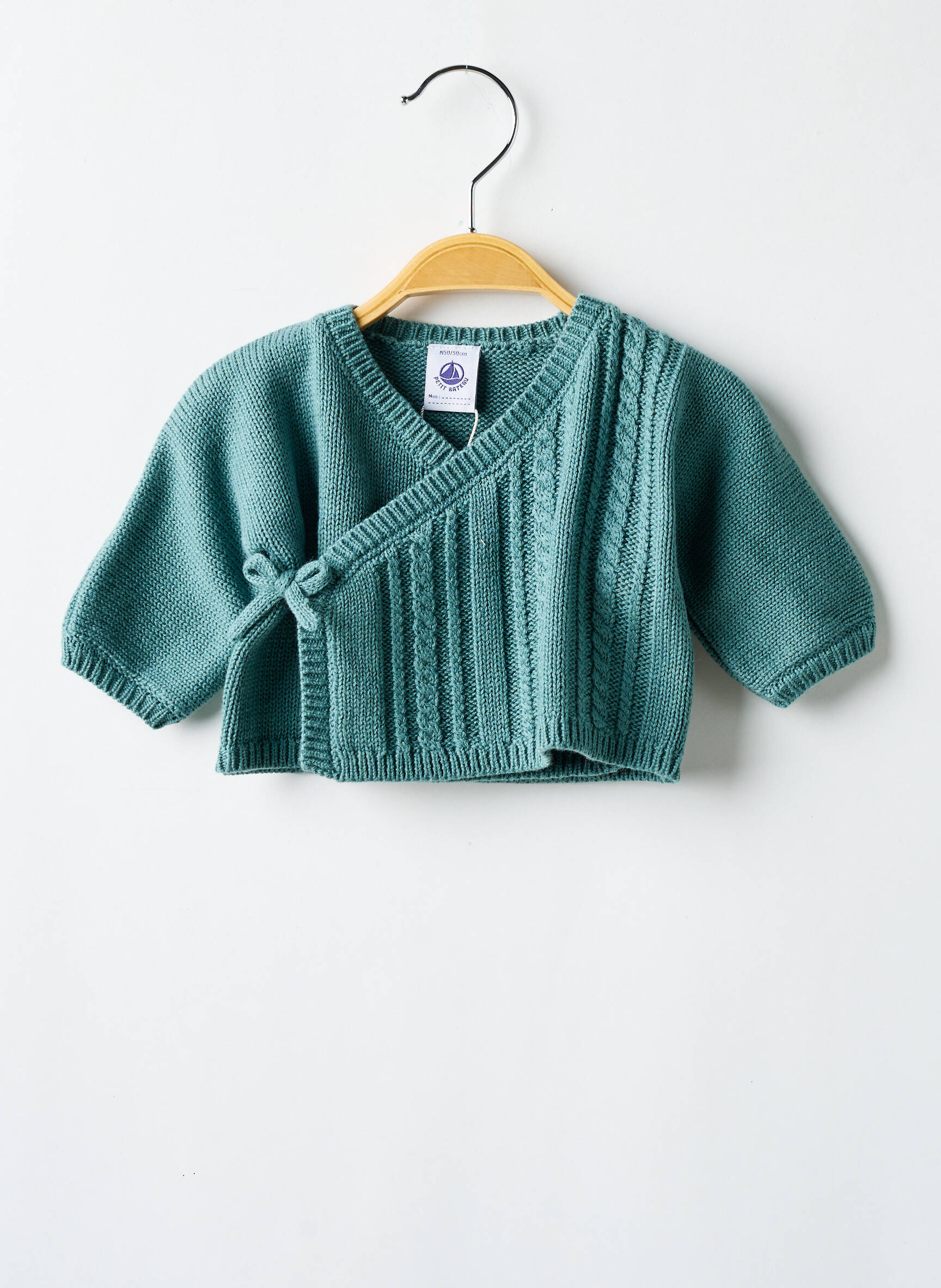 Ilgų rankovių liemenė col v žalias PETIT BATEAU vaikas